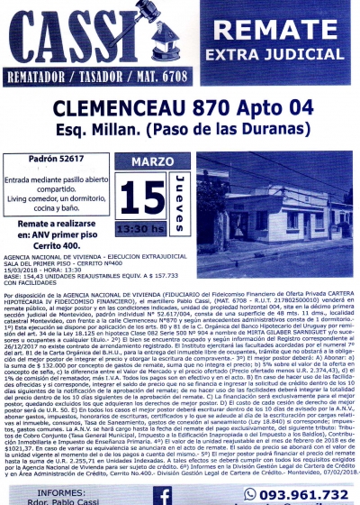 Inmueble en Clemenceau 870 - ANV Inmueble en Clemenceau 870 - ANV